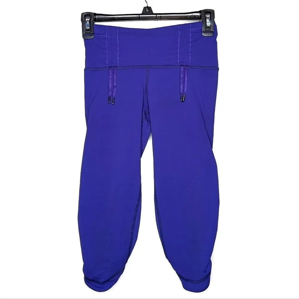 Lululemon Some Like It Hot Crop Leggings Bruised Berry Ruched Workout Athletic